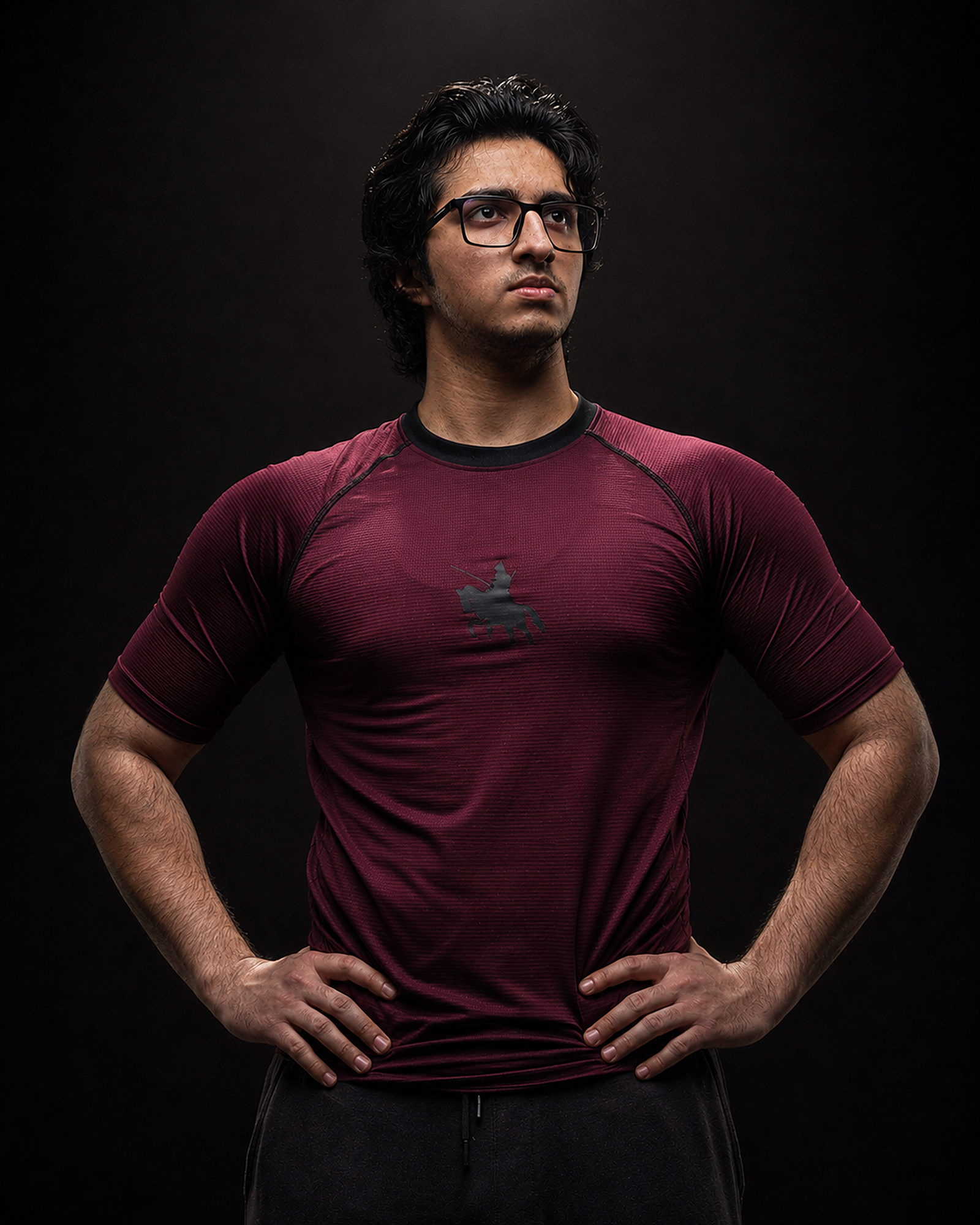 The Shield — Maroon · Men's fit, front