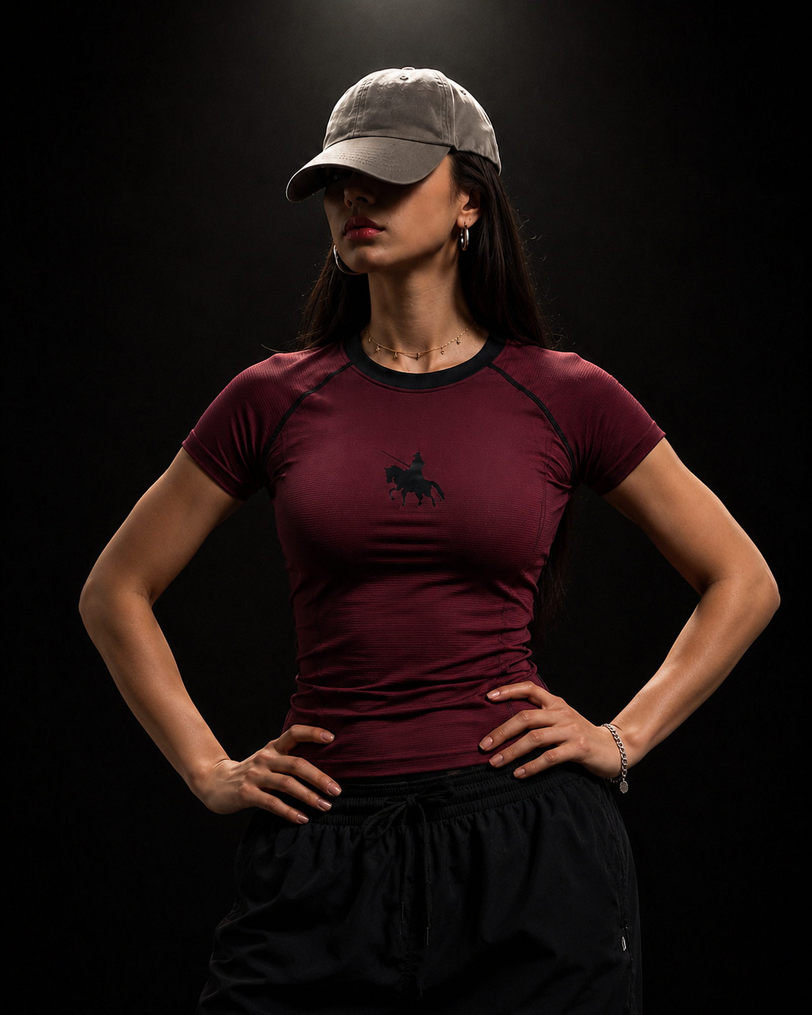 The Shield — Maroon · Women's fit, front